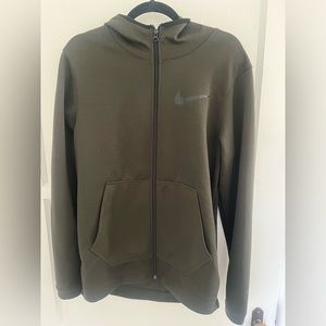 Green Nike zip up hoodie
